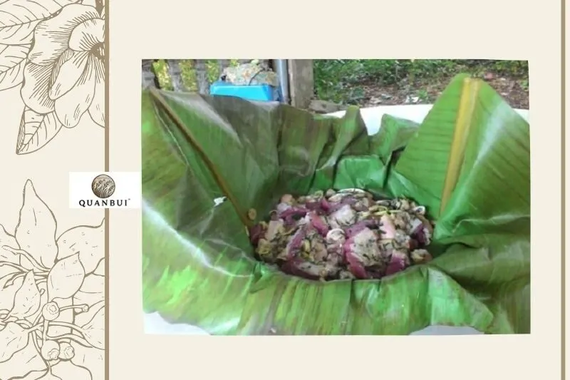 Cách làm thịt lợn xay hấp lá chuối Điện Biên tại nhà