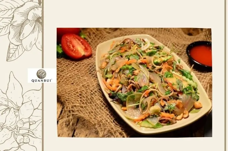 Hương vị đặc trưng của nộm da trâu Điện Biên